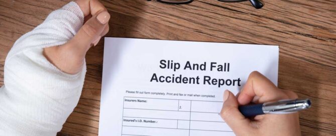 Woman Hand Filling The Slip And Fall Injury Report