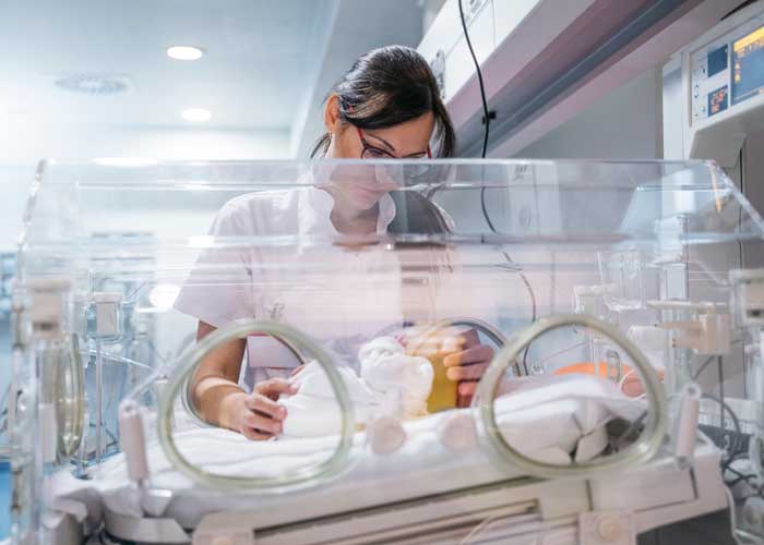 Baby in hospital