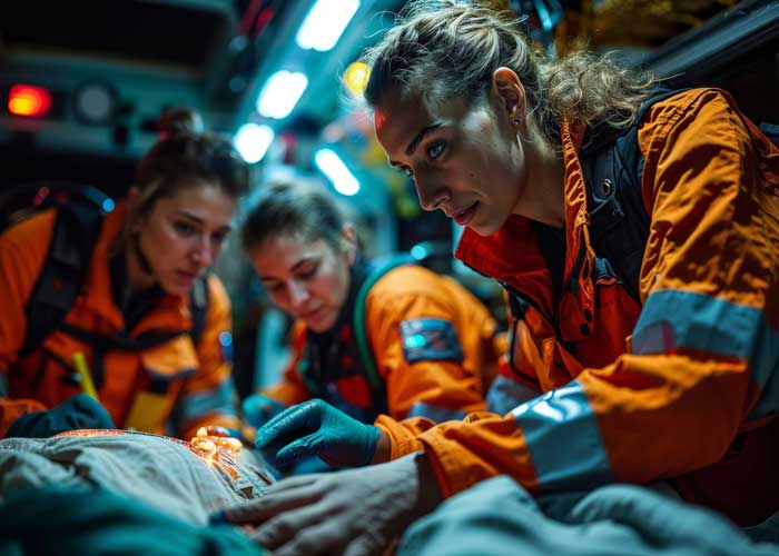 paramedics-with-burn-victim Paramedics with burn victim